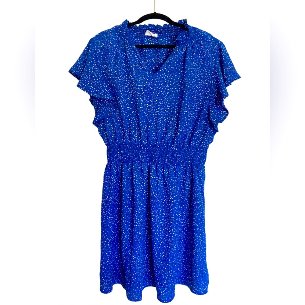 Betsey’s Boutique Royal Blue Confetti Dress Women’s Size Large